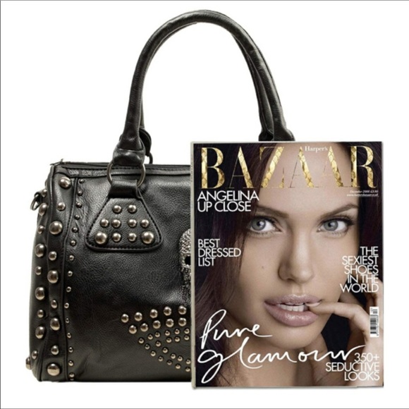 🆕️ Gothic Studded Doctor Shoulder Black Bag - Picture 4 of 9